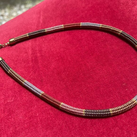 Handwoven Necklace, Beaded Necklace, Rope Necklace, Herringbone Necklace - Picture 3 of 8